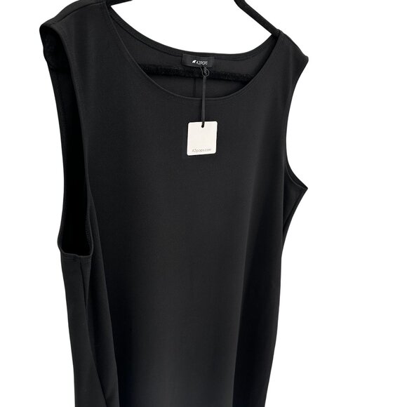 42 POPS Womens Black Scalloped Hem Pullover Sleeveless Knit Shift Dress Size 3X - Picture 6 of 9